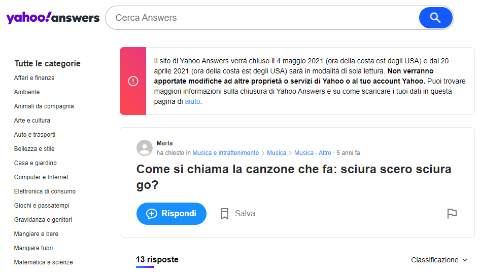Chiude Yahoo Answers: perché?